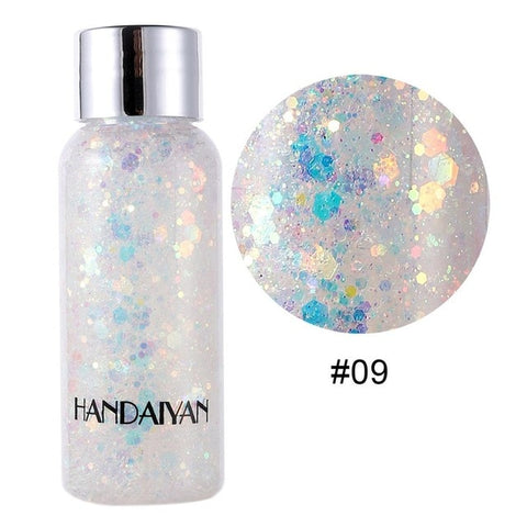 Holographic Mermaid Glitter Eyeshadow Gel Body Face Eye Liquid Loose Sequins Pigments Makeup Cream Festival Gems Cosmetics Tools
