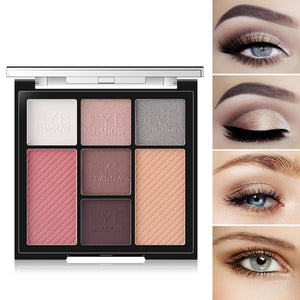 7-Color Makeup Set Eyeshadow Blush Palette Waterproof Smudge-Proof Brighten Skin Color Eye Shadow Blusher Hot
