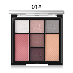 7-Color Makeup Set Eyeshadow Blush Palette Waterproof Smudge-Proof Brighten Skin Color Eye Shadow Blusher Hot