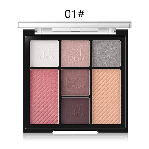 7-Color Makeup Set Eyeshadow Blush Palette Waterproof Smudge-Proof Brighten Skin Color Eye Shadow Blusher Hot