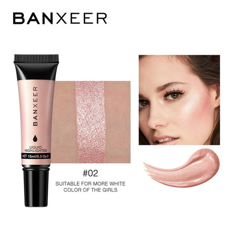 BANXEER  Liquid Highlighter Illuminating Bronzing Drops Makeup Ultra-concentrated Highlighter Cream Concealer Shimmer Face Glow