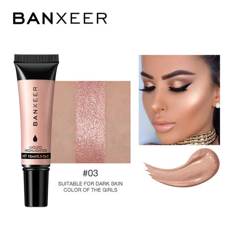 BANXEER  Liquid Highlighter Illuminating Bronzing Drops Makeup Ultra-concentrated Highlighter Cream Concealer Shimmer Face Glow