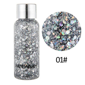 Holographic mermaid glitter eye shadow gel body eye liquid loose sequins cosmetic cream festival gem