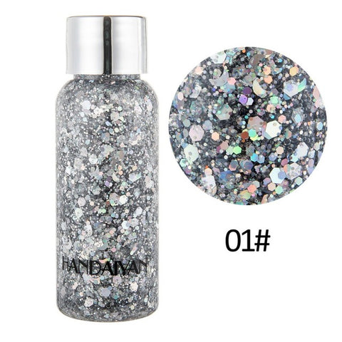 Holographic mermaid glitter eye shadow gel body eye liquid loose sequins cosmetic cream festival gem