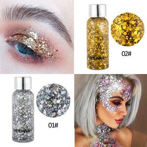 Holographic Mermaid Glitter Nail Hair Eye Face Body Glitter Gel Art Liquid Flash Sequins Cream Party Festival Decoration