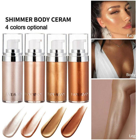 Body Highlight Liquid Shimmer Illuminator Highlighter Luminizer Foundation Brighten Cream For Face Body Radiance Fluorescence