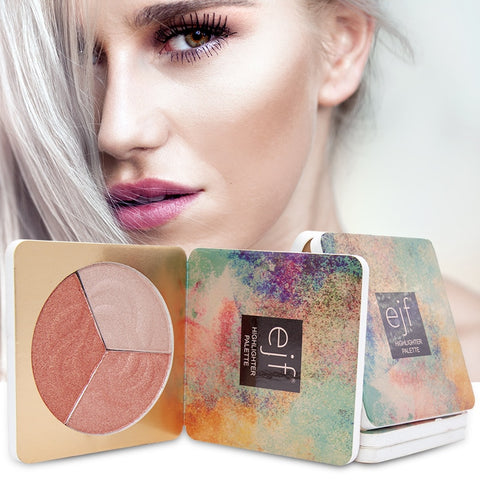 3 Colors Beauty Makeup Shimmer Highlighter Iluminador Contouring Face Cosmetics Pressed Powder Highlight Palette Brighten Skin