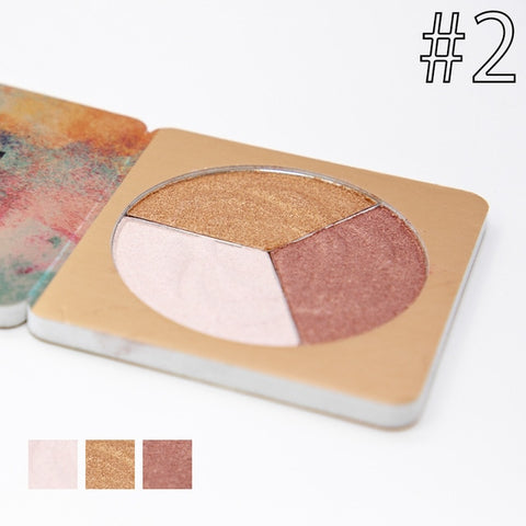 3 Colors Beauty Makeup Shimmer Highlighter Iluminador Contouring Face Cosmetics Pressed Powder Highlight Palette Brighten Skin