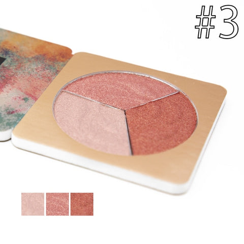3 Colors Beauty Makeup Shimmer Highlighter Iluminador Contouring Face Cosmetics Pressed Powder Highlight Palette Brighten Skin
