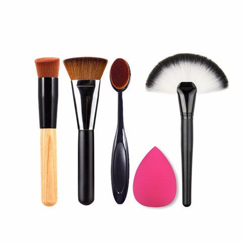 Makeup Sets Kit Blush Powder Foundation Brush Sponge Puff Contour Brush Beauty Cosmetics Make up Tool