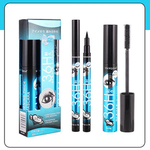 Mascara Liquid Eyeliner Set Eye Lashes Makeups Black Smooth Waterproof Mascara Eyeliner V9-Drop
