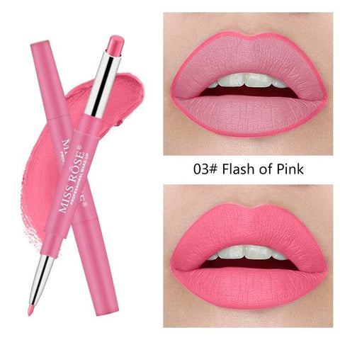 MISS ROSE Multifunctional Lipstick Pencil Moisturizing Matte Lip Waterproof Lasting Color Sexy Red Lip Stick Lip Liner Lipstick
