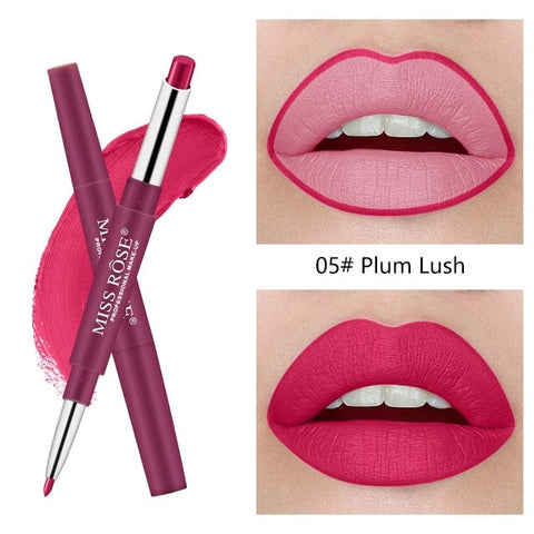 MISS ROSE Multifunctional Lipstick Pencil Moisturizing Matte Lip Waterproof Lasting Color Sexy Red Lip Stick Lip Liner Lipstick