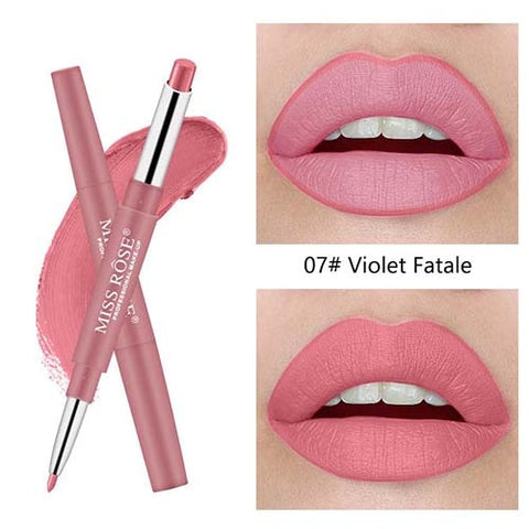 MISS ROSE Multifunctional Lipstick Pencil Moisturizing Matte Lip Waterproof Lasting Color Sexy Red Lip Stick Lip Liner Lipstick