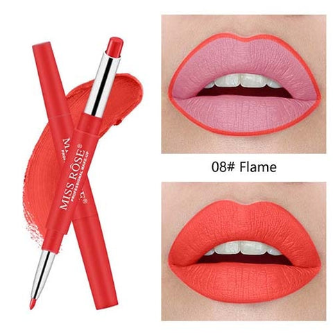 MISS ROSE Multifunctional Lipstick Pencil Moisturizing Matte Lip Waterproof Lasting Color Sexy Red Lip Stick Lip Liner Lipstick