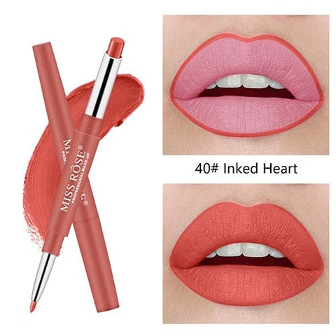 MISS ROSE Multifunctional Lipstick Pencil Moisturizing Matte Lip Waterproof Lasting Color Sexy Red Lip Stick Lip Liner Lipstick