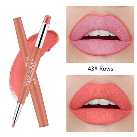MISS ROSE Multifunctional Lipstick Pencil Moisturizing Matte Lip Waterproof Lasting Color Sexy Red Lip Stick Lip Liner Lipstick