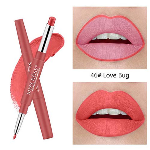 MISS ROSE Multifunctional Lipstick Pencil Moisturizing Matte Lip Waterproof Lasting Color Sexy Red Lip Stick Lip Liner Lipstick