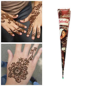 Waterproof Body Paint Henna Cones Paste Indian Henna Tattoo Paste for Temporary Tattoo Sticker Mehndi Body Art Cream