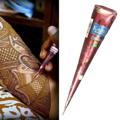 Indian Henna Tattoo Paste Black Brown Henna Cones Temporary Tattoo Body Art Sticker Natural Body Paint Tattoo Henna Cones New