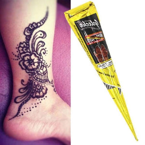 Indian Henna Tattoo Paste Black Brown Henna Cones Temporary Tattoo Body Art Sticker Natural Body Paint Tattoo Henna Cones New