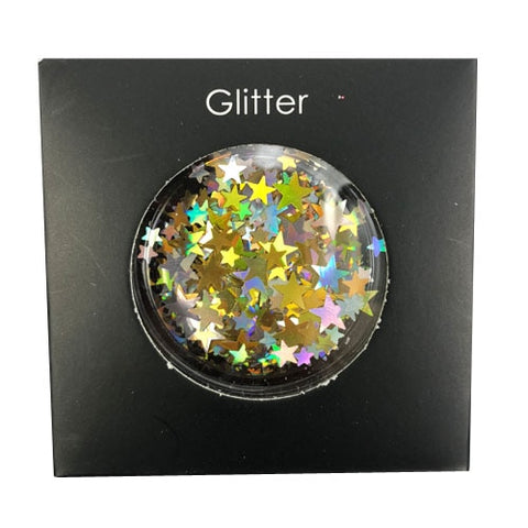 Cosmetic Glitter For Face, Body ,Hair - Chunky Silver Holographic Glitter Mix Essential Festival and Rave Beauty Makeup Glitter