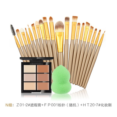 makeup brushes Set +6 Colors Concealer Palette maquiagem Puff Face Contour concealer Cosmetic Make Up Tools Brushes for make-up