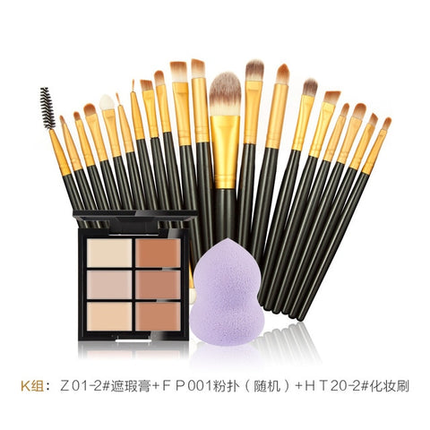 makeup brushes Set +6 Colors Concealer Palette maquiagem Puff Face Contour concealer Cosmetic Make Up Tools Brushes for make-up