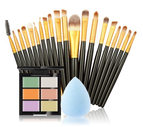 makeup brushes Set +6 Colors Concealer Palette maquiagem Puff Face Contour concealer Cosmetic Make Up Tools Brushes for make-up