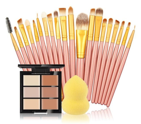 makeup brushes Set +6 Colors Concealer Palette maquiagem Puff Face Contour concealer Cosmetic Make Up Tools Brushes for make-up