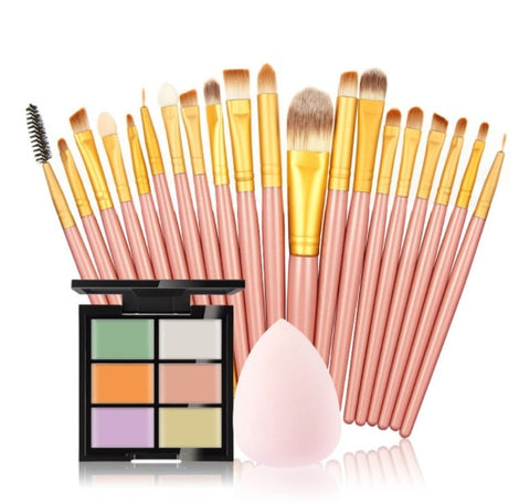 makeup brushes Set +6 Colors Concealer Palette maquiagem Puff Face Contour concealer Cosmetic Make Up Tools Brushes for make-up