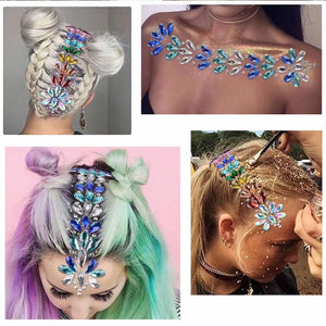 Rhinestone Body Art Painted Hair Decoration No Stimulation Self-adhesive Christmas Gift Corolla Colorful Rhinestones