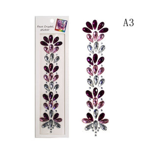 Rhinestone Body Art Painted Hair Decoration No Stimulation Self-adhesive Christmas Gift Corolla Colorful Rhinestones