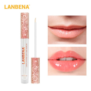 LANBENA Lsoflavone Lip Care Serum lips more plump lips enhance lip elasticity reduce wrinkles repair moisturizing Beauty