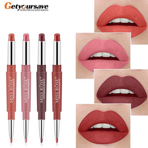 MISS ROSE Multifunctional Lipstick Pencil Moisturizing Matte Lip Waterproof Lasting Color Sexy Red Lip Stick Lip Liner Lipstick