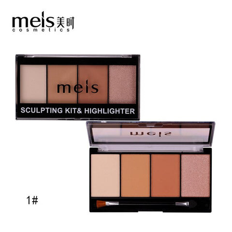 MEIS Bronzers Highlighter Powder Palette Face Concealer Contouring Foundation Cosmetic Primer 3D Makeup Corrector Contour 0430