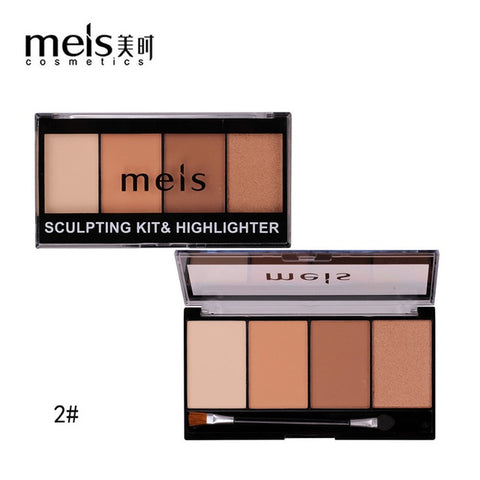 MEIS Bronzers Highlighter Powder Palette Face Concealer Contouring Foundation Cosmetic Primer 3D Makeup Corrector Contour 0430