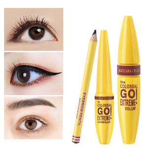 Luxury 3 in 1 Eyes Makeup Set Long Lasting Waterproof Eyeliner Lengthening Mascara Ultra Fine Eyebrow Cosmetic Kit Easy to Use