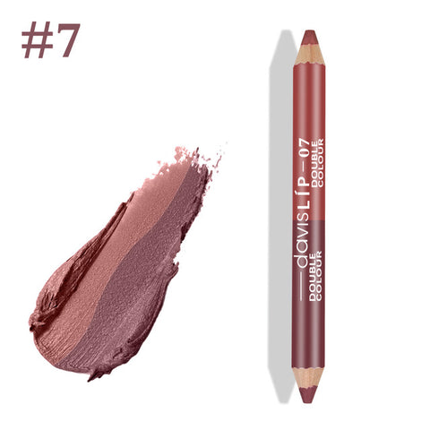 4 Colors Waterproof Matte Glitter Double Color Lip Liner Lipstick Long Lasting Lip Stain Stick Pencil Makeup Tools