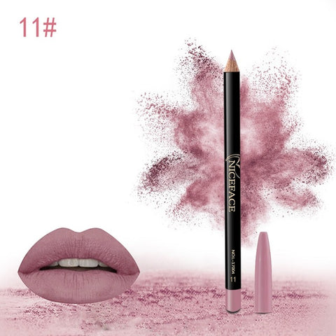 4 Colors Waterproof Matte Glitter Double Color Lip Liner Lipstick Long Lasting Lip Stain Stick Pencil Makeup Tools