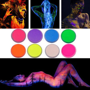 8 Colors Body Painting Pigment Luminous Face Color Body Painting Wax Non-toxic Washable Children's Face Painted Makeup Paint Set