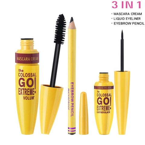 Extreme Volume Black Mascara Cream Liquid Eyelliner Eyebrow Pencil Eye Brow Master Set Tattoo Tint Pen Cosmetics