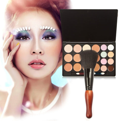 20 Colors Makeup Concealer Cream Cosmetic Palette Gourd Blush Brush