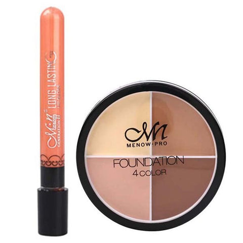 MENOW Makeup Set 1pcs 4color Concealer Sexy Lip Gloss Cosmetic Combination Drop ship