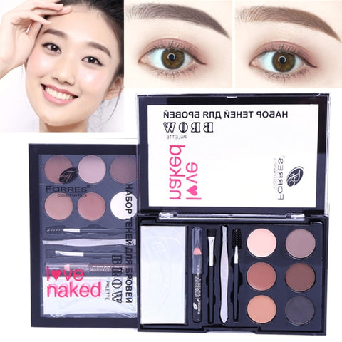 6 Colors Eyebrow Powder With Eyebrow Brush Eyebrow Spiral Head Eyebrow Brush Eyebrow Makeup Accessory Makeup Sets