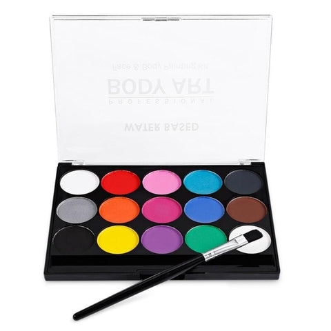 15 Colors Face Painting Body Makeup Safe Non Toxic Water Paint Oil With Brush For Christmas Halloween Party