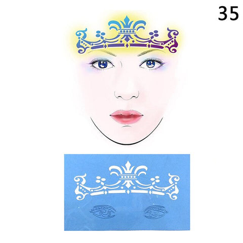 Reusable Eye Body Paint DIY Design Halloween Christmas Party Soft Face Paint Stencil Template Tattoo Painting Makeup Tool