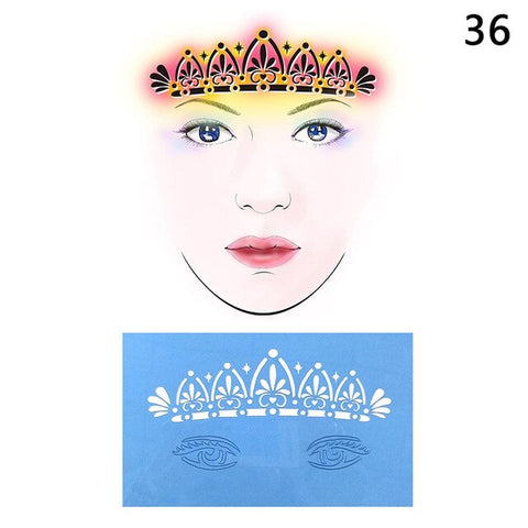 Reusable Eye Body Paint DIY Design Halloween Christmas Party Soft Face Paint Stencil Template Tattoo Painting Makeup Tool