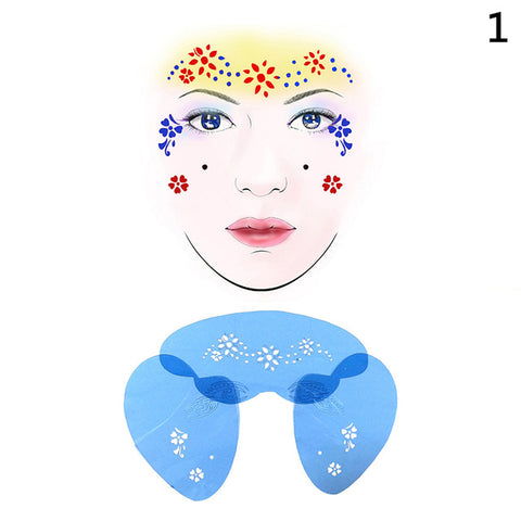 Reusable Eye Body Paint DIY Design Halloween Christmas Party Soft Face Paint Stencil Template Tattoo Painting Makeup Tool
