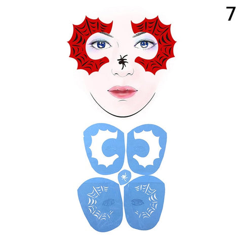 Reusable Eye Body Paint DIY Design Halloween Christmas Party Soft Face Paint Stencil Template Tattoo Painting Makeup Tool